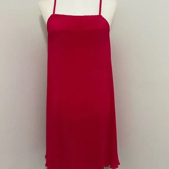 Zara Hot Pink Pleated Flowy Dress - Picture 1 of 5